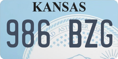 KS license plate 986BZG