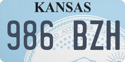 KS license plate 986BZH