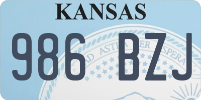 KS license plate 986BZJ