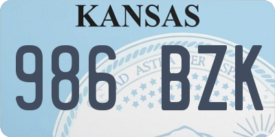 KS license plate 986BZK