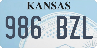 KS license plate 986BZL