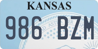 KS license plate 986BZM