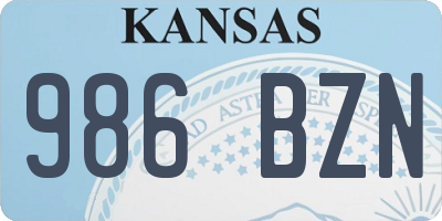 KS license plate 986BZN