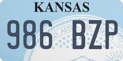 KS license plate 986BZP