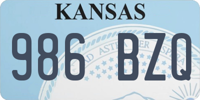 KS license plate 986BZQ