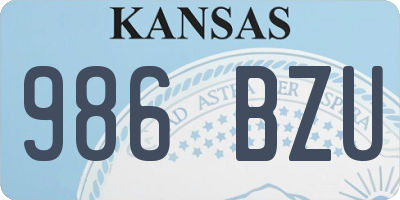 KS license plate 986BZU