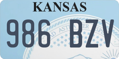 KS license plate 986BZV