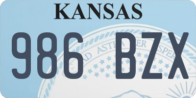 KS license plate 986BZX