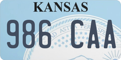 KS license plate 986CAA
