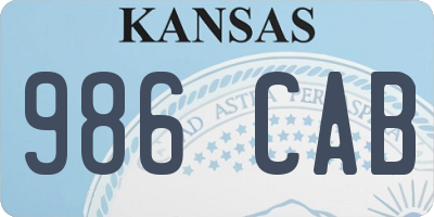 KS license plate 986CAB