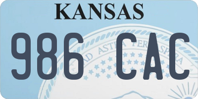 KS license plate 986CAC