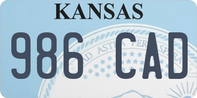 KS license plate 986CAD