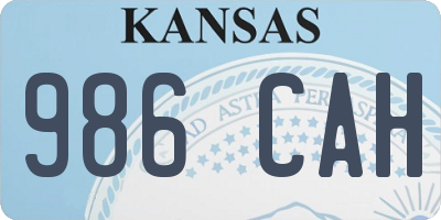 KS license plate 986CAH