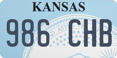 KS license plate 986CHB