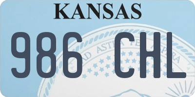 KS license plate 986CHL
