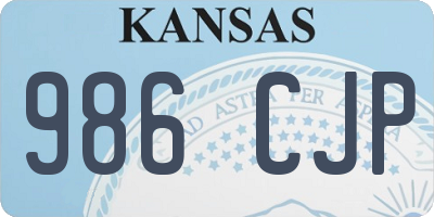 KS license plate 986CJP