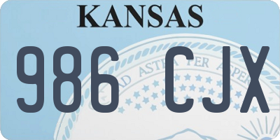 KS license plate 986CJX
