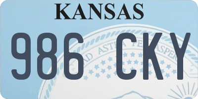 KS license plate 986CKY