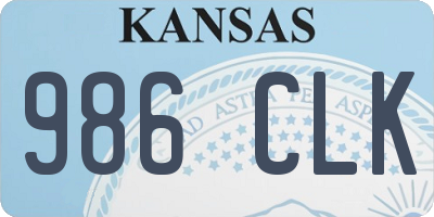 KS license plate 986CLK