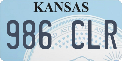 KS license plate 986CLR