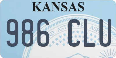 KS license plate 986CLU