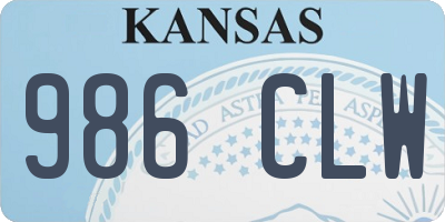 KS license plate 986CLW