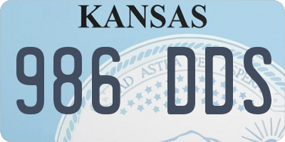 KS license plate 986DDS