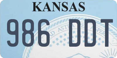 KS license plate 986DDT