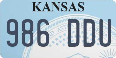KS license plate 986DDU