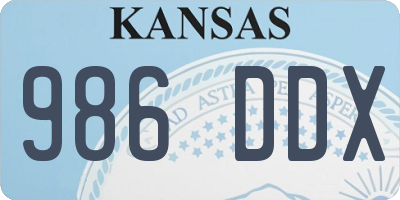 KS license plate 986DDX