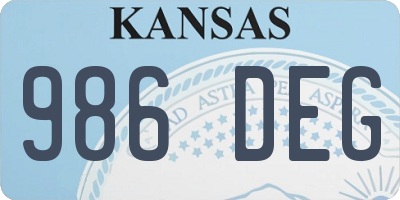 KS license plate 986DEG