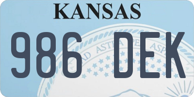 KS license plate 986DEK