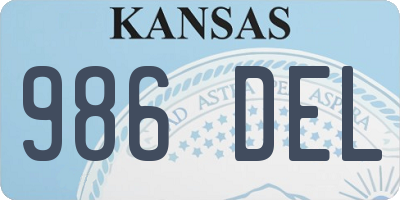 KS license plate 986DEL