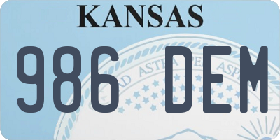 KS license plate 986DEM
