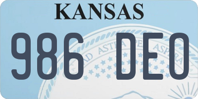 KS license plate 986DEO