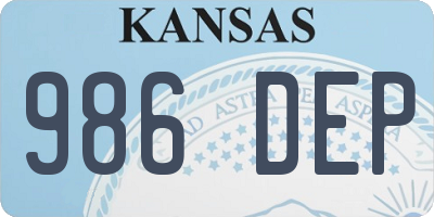 KS license plate 986DEP