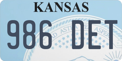 KS license plate 986DET