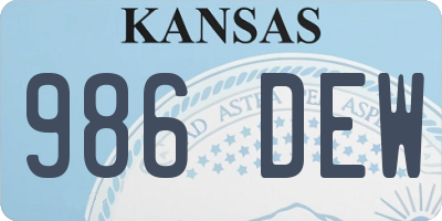 KS license plate 986DEW