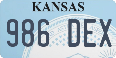 KS license plate 986DEX