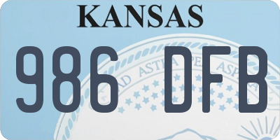 KS license plate 986DFB
