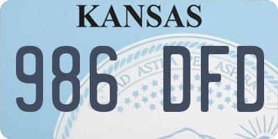 KS license plate 986DFD
