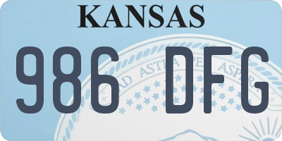 KS license plate 986DFG