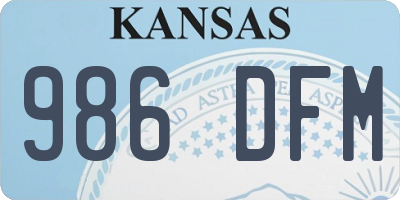 KS license plate 986DFM