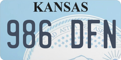 KS license plate 986DFN