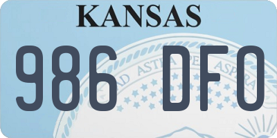 KS license plate 986DFO
