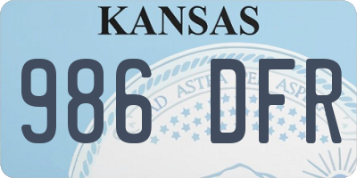 KS license plate 986DFR