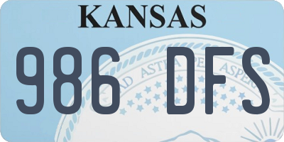 KS license plate 986DFS