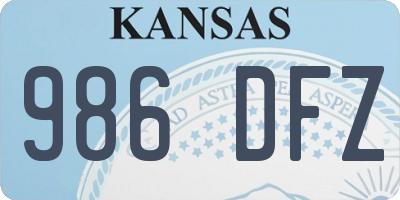 KS license plate 986DFZ