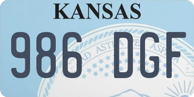 KS license plate 986DGF