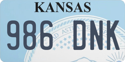 KS license plate 986DNK